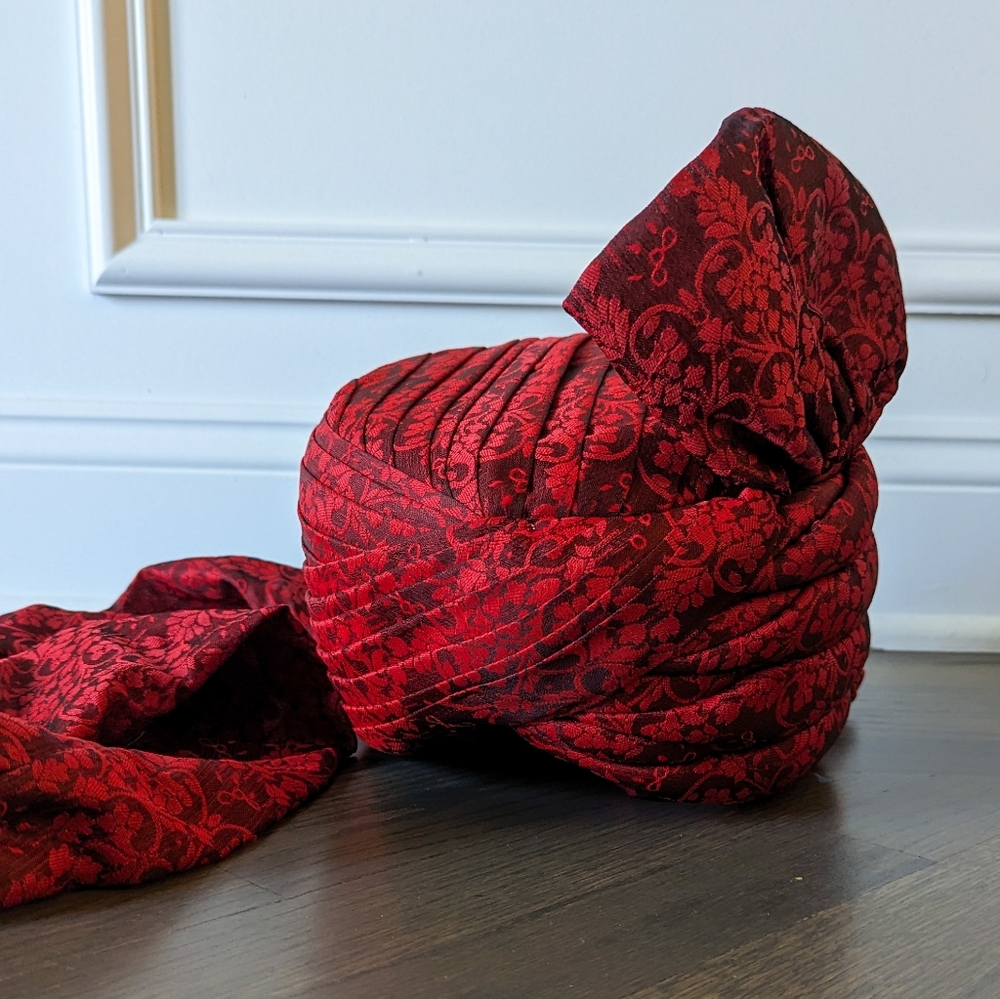Deepak Fahad Men's Pakistani Indian Bollywood Style Groom Turban, Maroon
